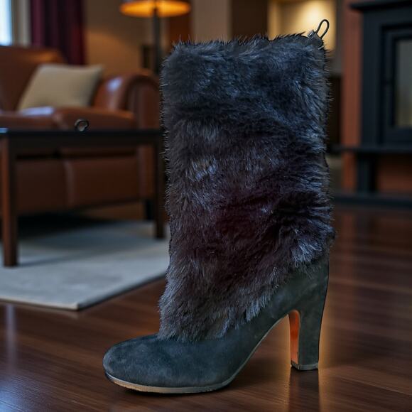 Sam Edelman Boots with the Fur Black 7.5 - Picture 2 of 6